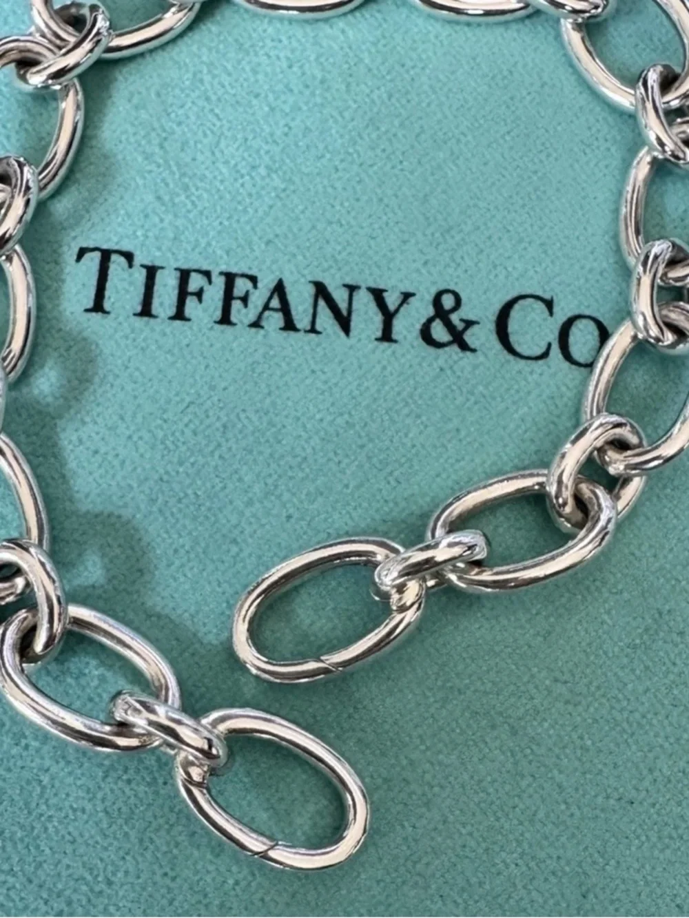 Tiffany & Co Italy 925 Sterling Oval Link 7.5” Clasp Ends - Picture 7 of 12